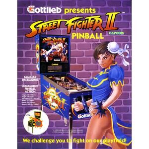 STREET FIGHTER II Pinball FLYER Original 1992 Game Art Based On Arcade Game